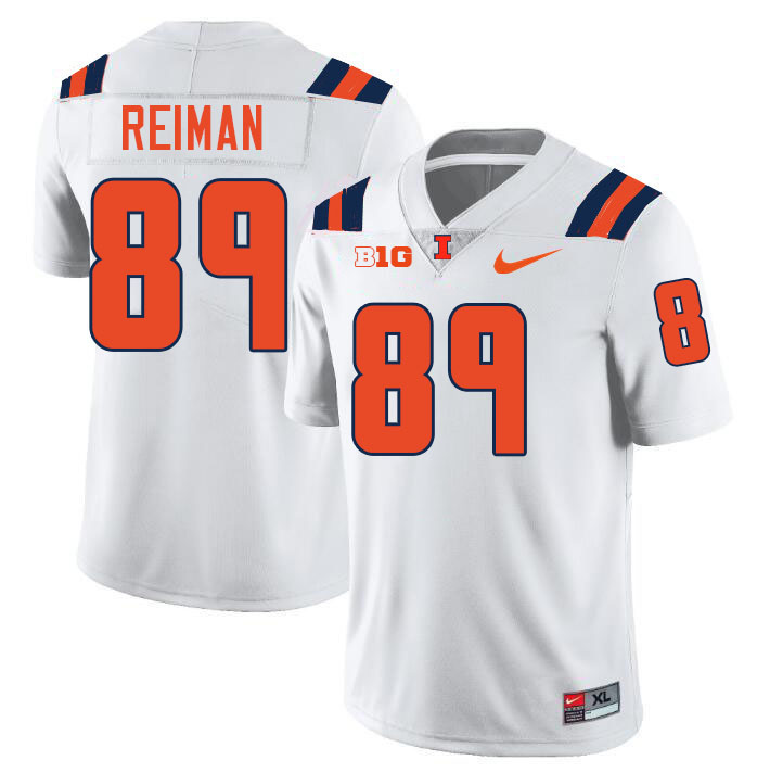 #89 Tip Reiman Illinois Fighting Illini Football Jersey,Uniforms-White